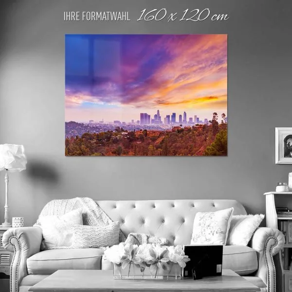 Skyline Los Angeles hills als Acrylglasverbund Bild 160x120cm