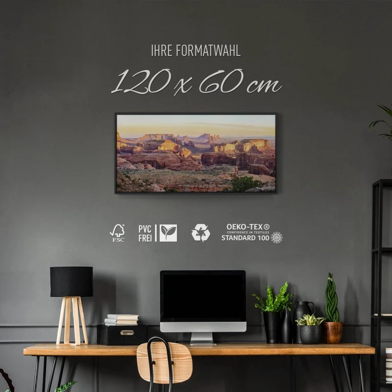 Berge & Gebirge Grand Canyon USA II im schwarzen Bilderrahmen, 120x60cm