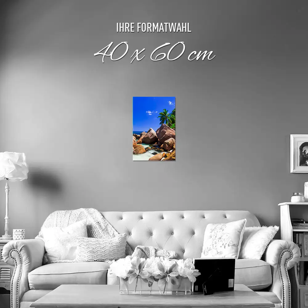 Poster 40x60cm im Hochformat, Insel Praslin Seychellen Strand & Meer