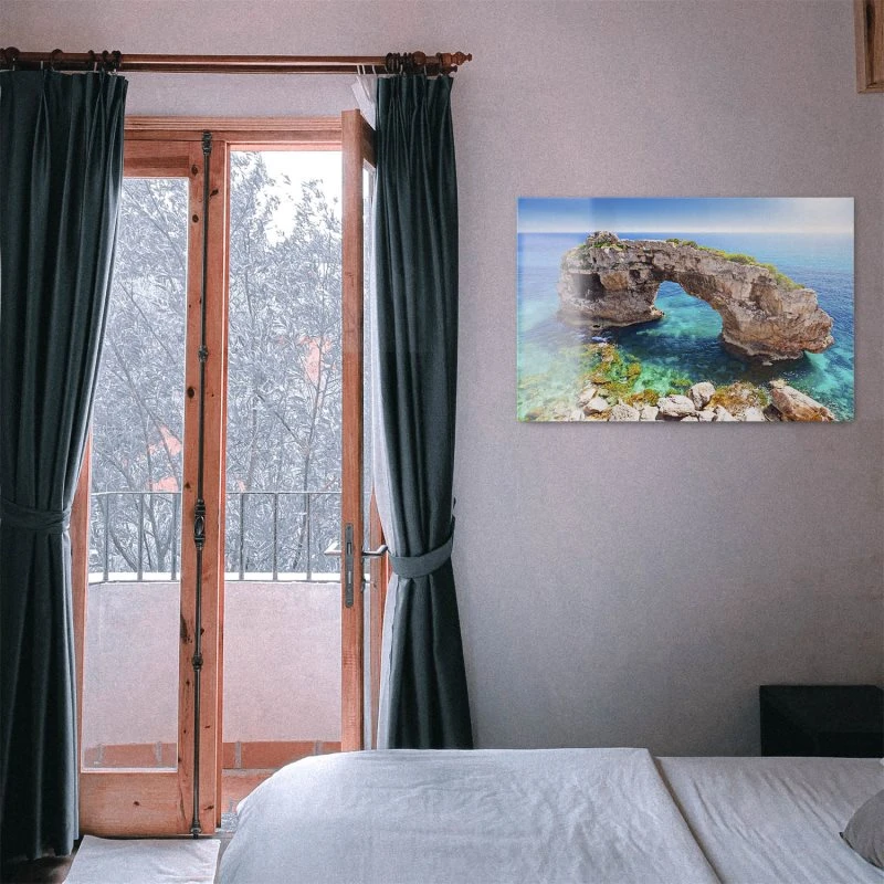 Strand & Meer Bogen Es Pontas, Mallorca als Acrylglas Bild 120x60cm