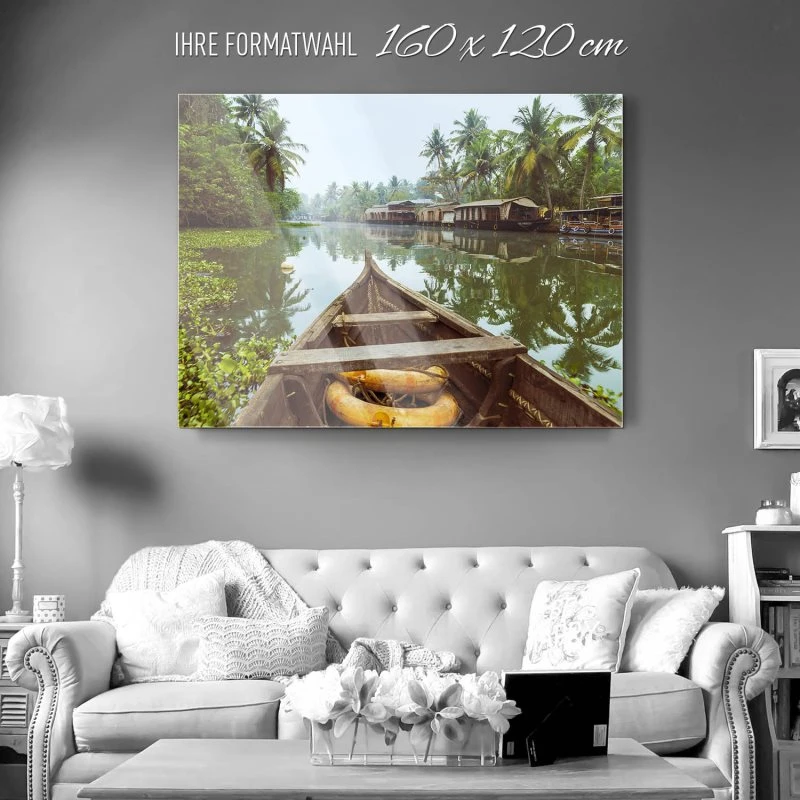 Flüsse & Seen Kumarakom Indien als Acrylglasverbund Bild 160x120cm