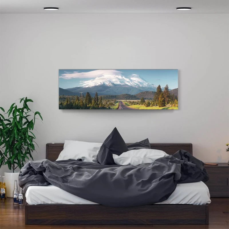 Alu-Dibond Bild 150x50cm groß Berge & Gebirge Road to Mounts Shasta USA