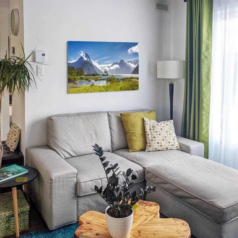 Berge & Gebirge Neuseeland Milford Sound Fjord als Alu-Dibond Bild 90x60cm