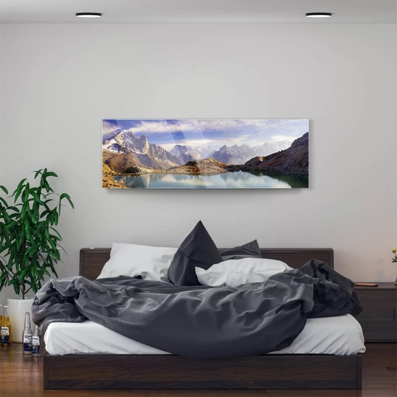 Acrylglasbild 150x50cm groß Berge & Gebirge Crystal Lakes Franz. Alpen