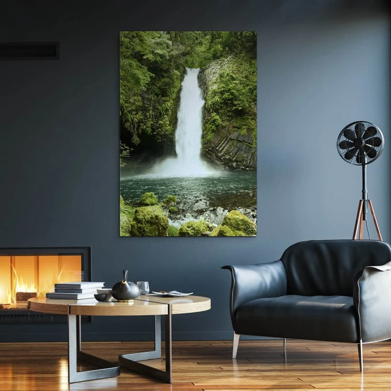 Alu-Dibond Bild im Hochformat, Wasserfall Minami Izu, Japan 40x60cm