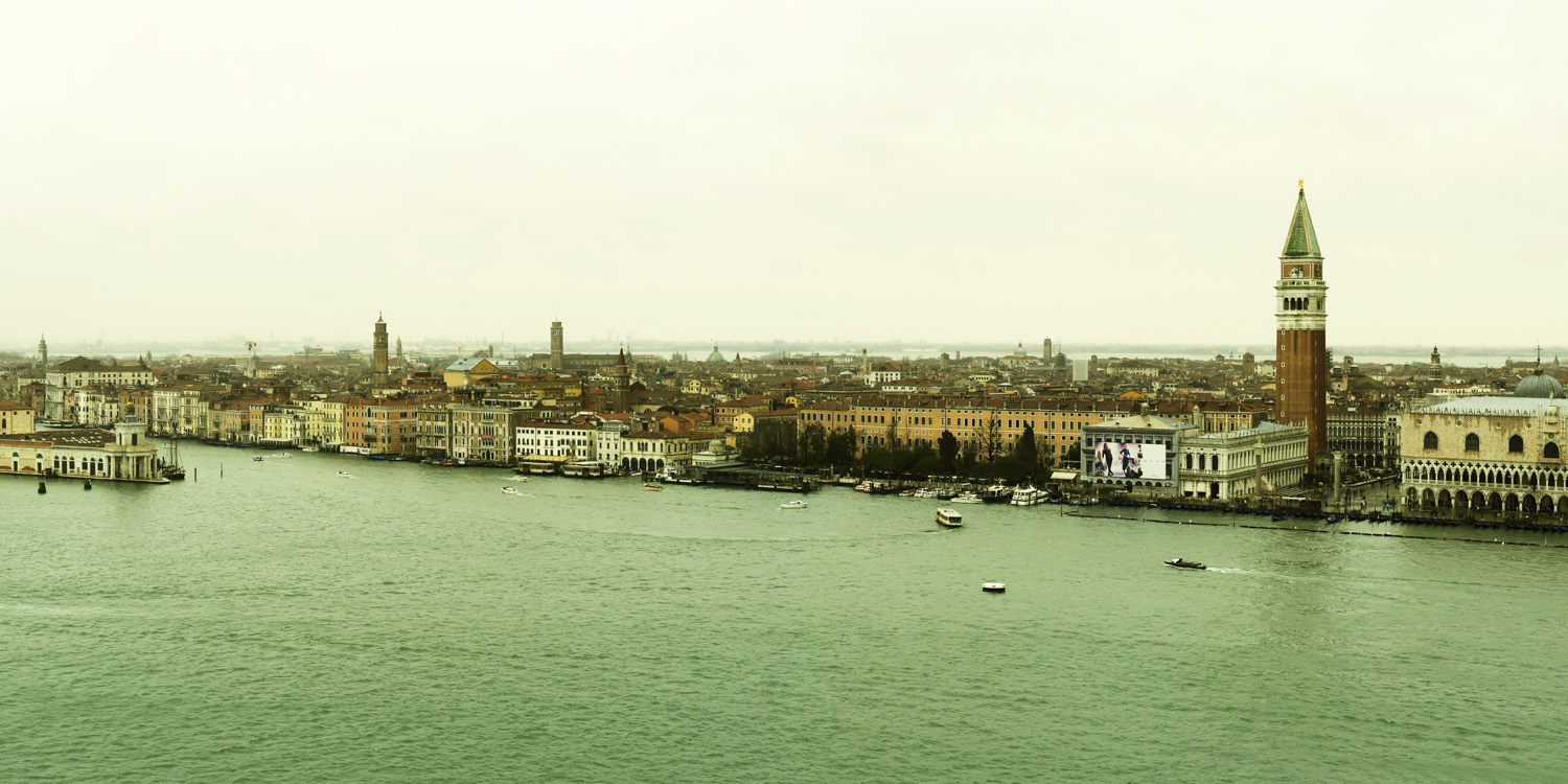 Panorama Acrylglasbild 180x90cm Skyline Venedig in Italien