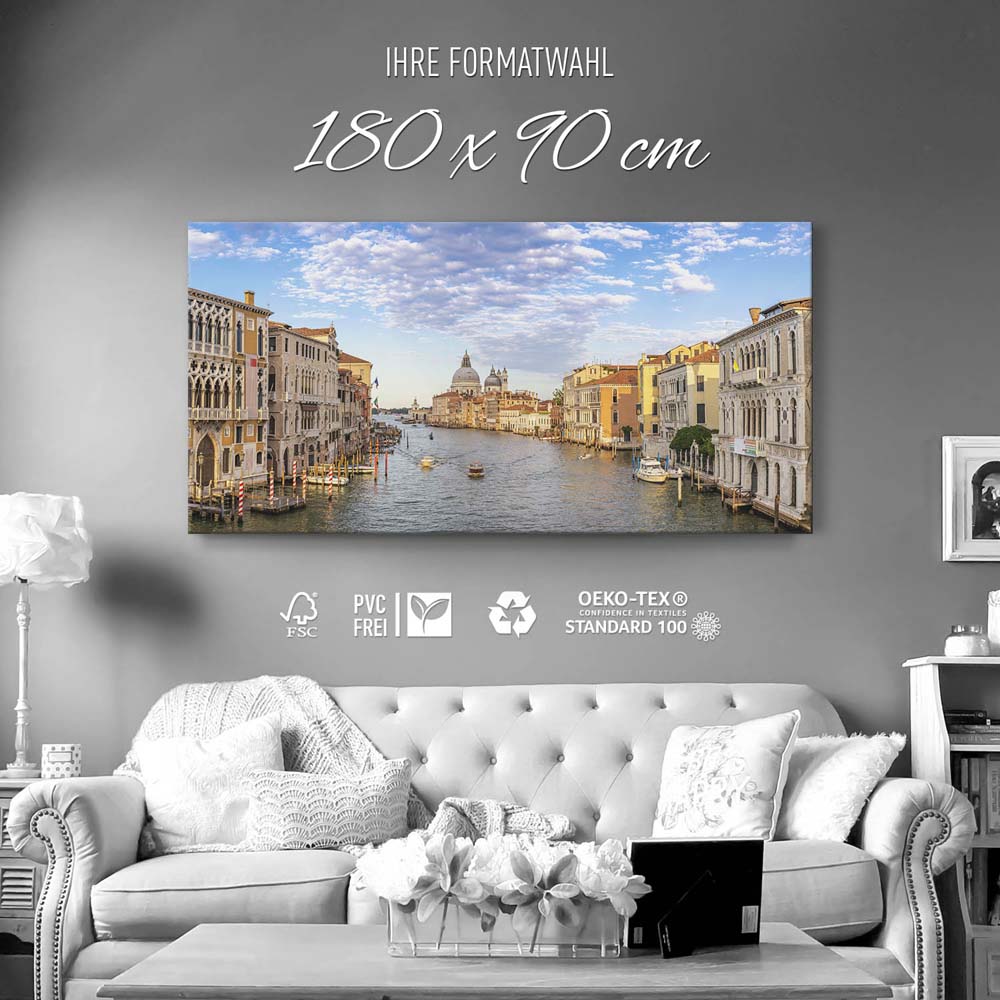 Skyline Canal Grande in Venedig als Keilrahmenbild 180x90cm