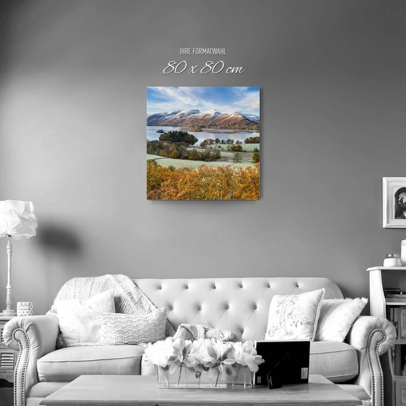 Berge & Gebirge Derwent Water England als Alu-Dibond Bild 80x80cm