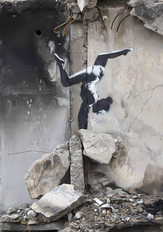 Poster Ukraine Handstand Banksy, 70x100cm groß
