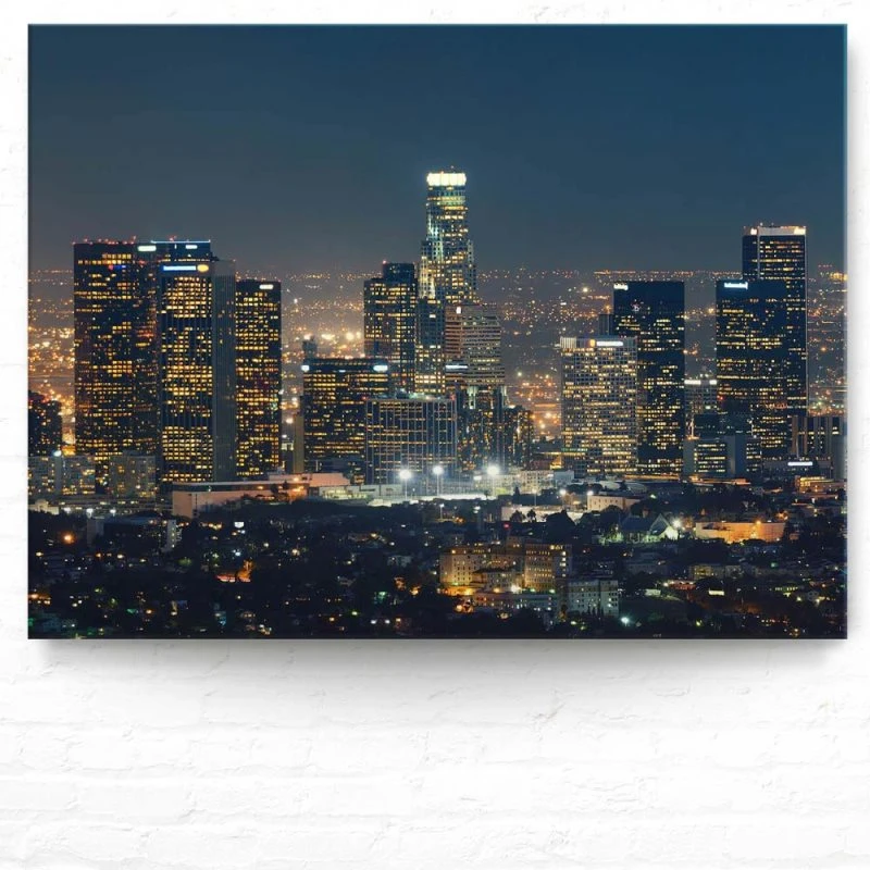 Skyline Los Angeles Nachts als Keilrahmenbild 200x150cm