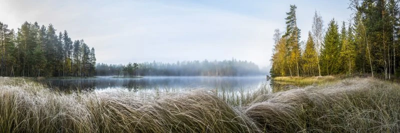 Keilrahmenbild 150x50cm, Flüsse & Seen Seelandschaft Finnland