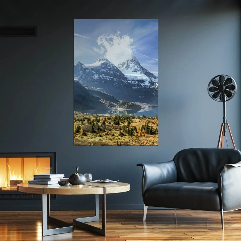 Poster 40x60cm im Hochformat, Mount and Lake Magog Kanada Berge & Gebirge
