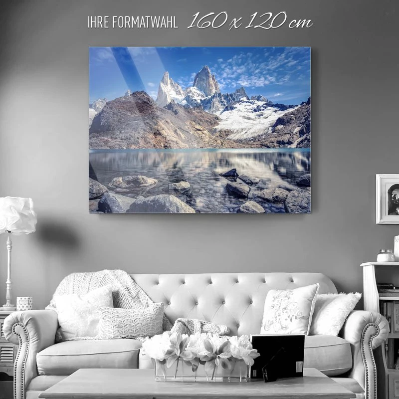 Berge & Gebirge Fitz Roy und  Cerro Torre als Acrylglasverbund Bild 160x120cm