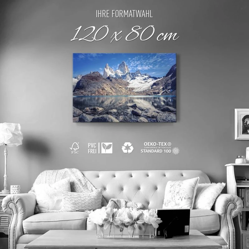 Leinwand Bild 120x80cm Berge & Gebirge, Fitz Roy und  Cerro Torre