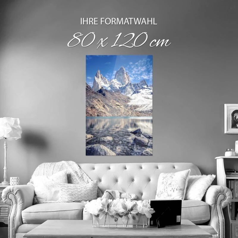 80x120cm großes WandPoster Hochformat, Berge & Gebirge Fitz Roy und  Cerro Torre