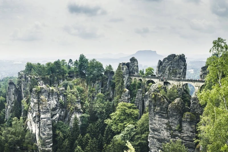 Berge & Gebirge Bastei Sächsische Schweiz  als Alu-Dibond Bild 120x80cm