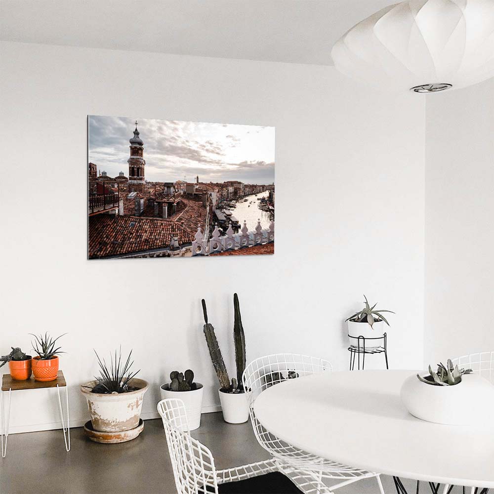 Skyline Über den Dächern von Venedig als Acrylglasverbund Bild 180x90cm