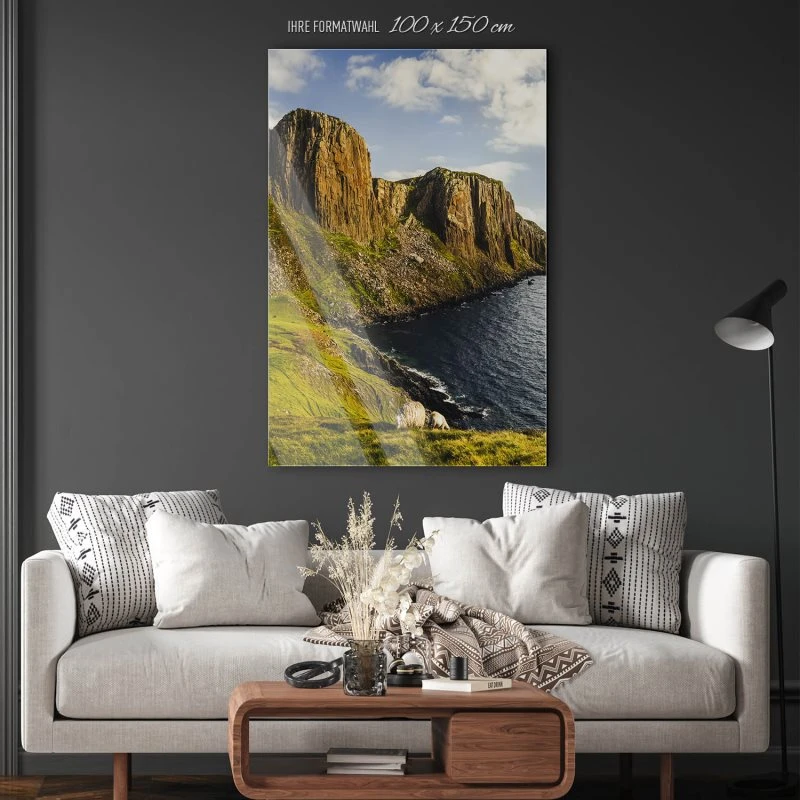 Berge & Gebirge im XXL Hochformat, Rubha Hunish Isle of Sky als Acrylglasbild 100x150cm