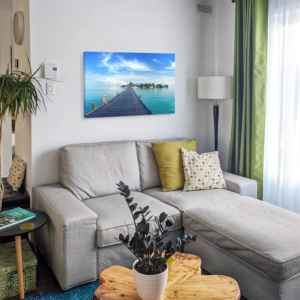 Leinwandbild Steg zur Insel, Strand & Meer 60x40cm