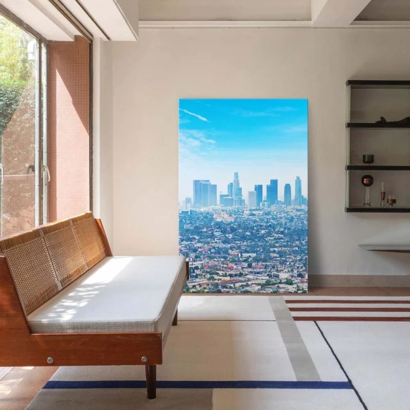Keilrahmenbild Hochformat, Skyline, Los Angeles Panorama 60x90cm groß