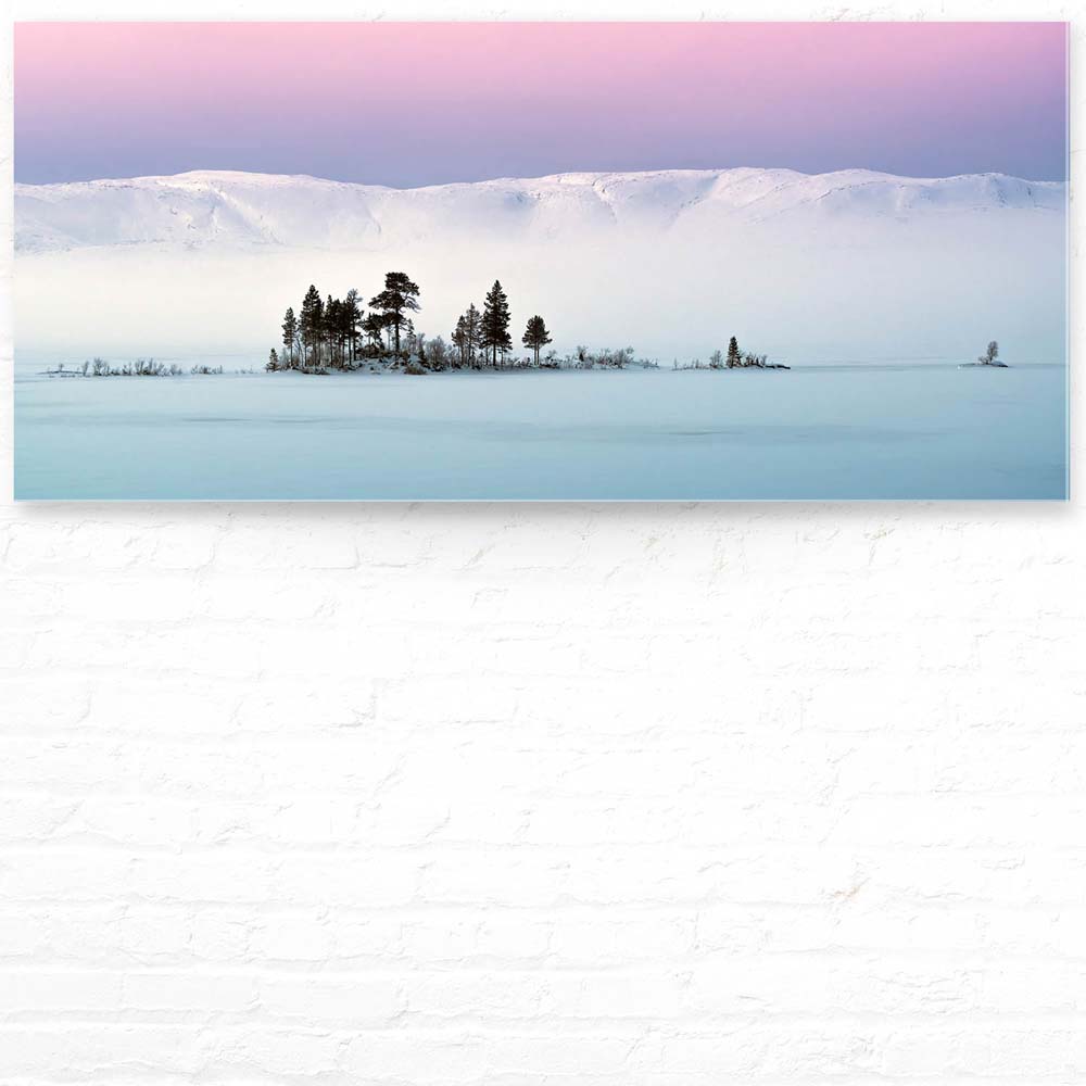 Acrylglasbild Eis & Schnee, Arktischer Winter in Norwegen, 110x50cm groß