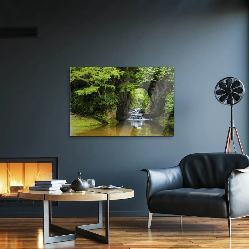 Wasserfall Nomizo Falls Japan als Acrylglas Bild 60x40cm