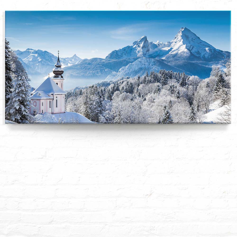 Berge & Gebirge Winter in den Alpen als Keilrahmenbild 180x90cm