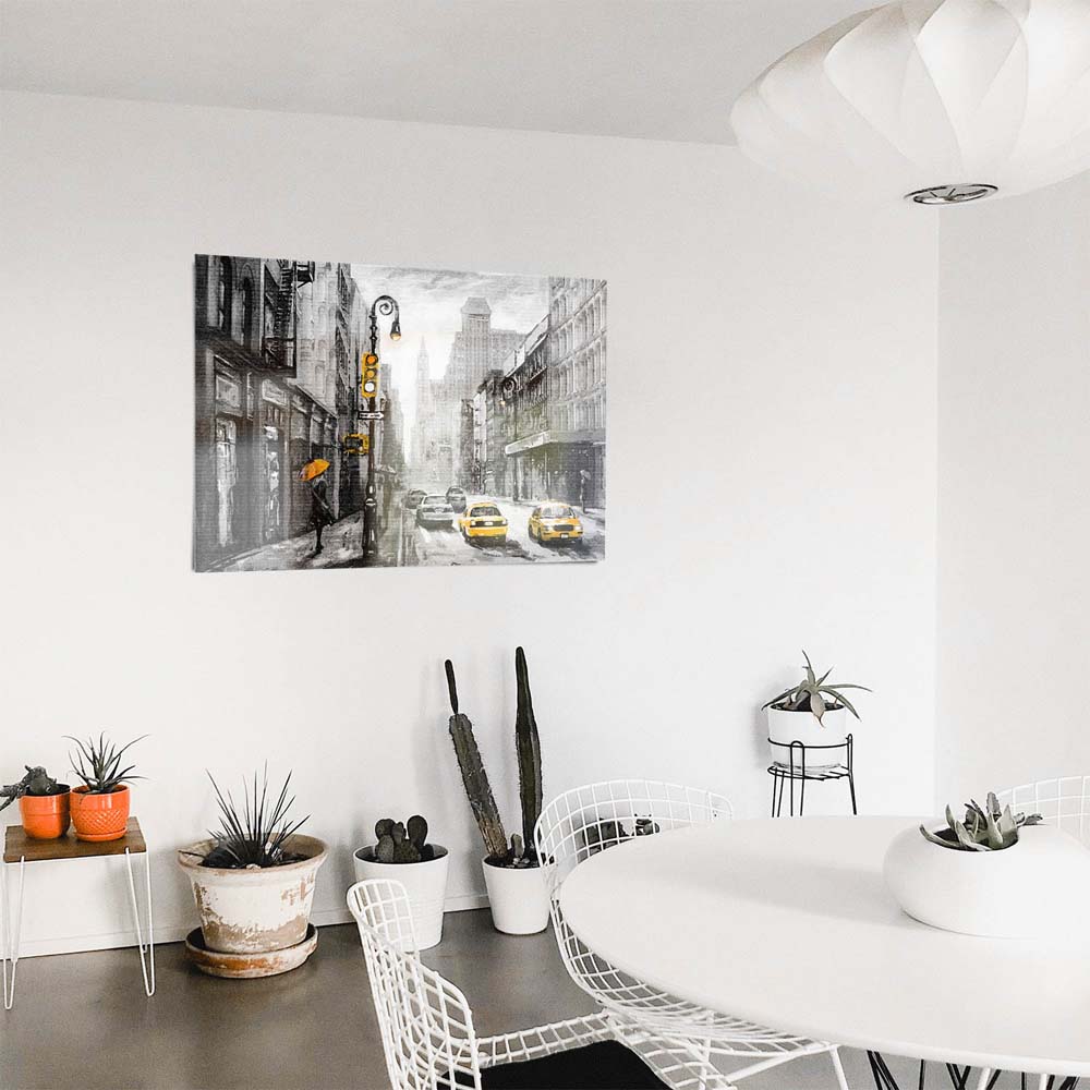 WandPoster Skyline Gemäldeoptik, schwarz weiß, , 50x50cm