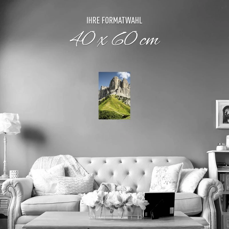 Poster 40x60cm im Hochformat, Dolomiten Panorama Berge & Gebirge