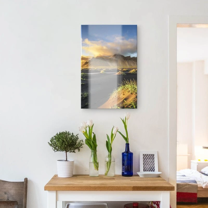 Berge & Gebirge im XXL Hochformat, Vestrahorn Island als Acrylglasbild 100x150cm