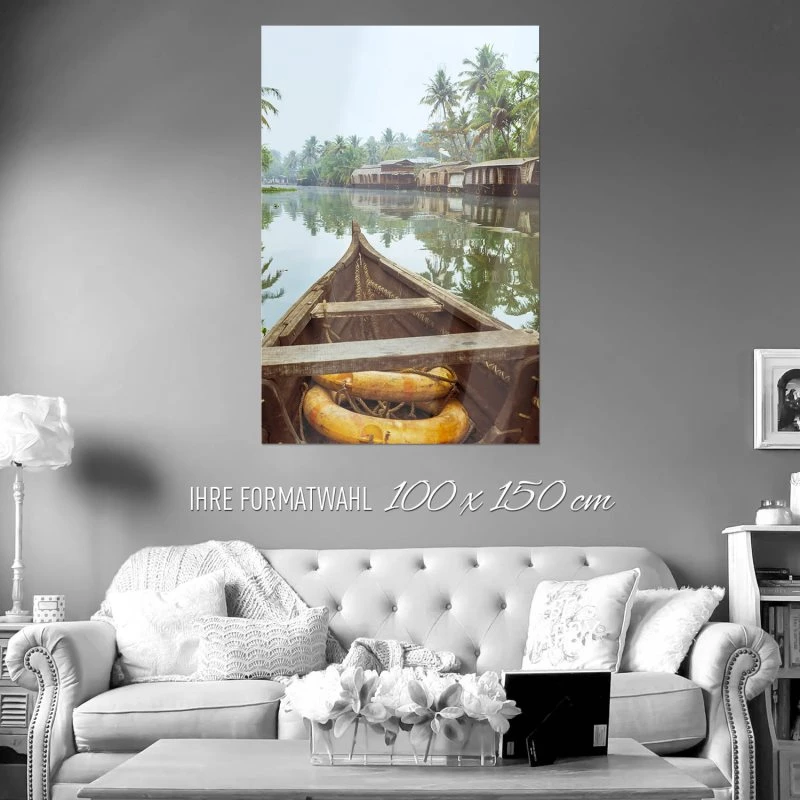 WandPoster XXL Hochformat Flüsse & Seen Kumarakom Indien, 100x150cm