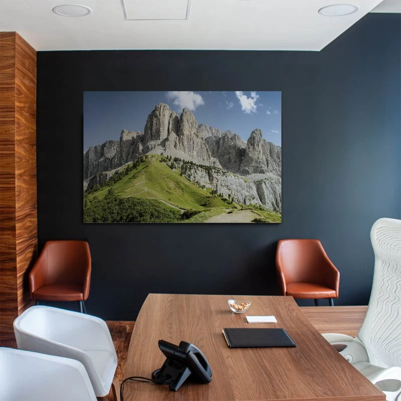 200x150cm großes Alu-Dibond Bild, Berge & Gebirge Dolomiten Panorama