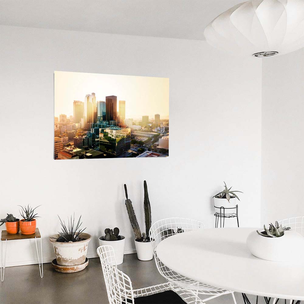Poster 50x50cm Los Angeles Sunset Skyline