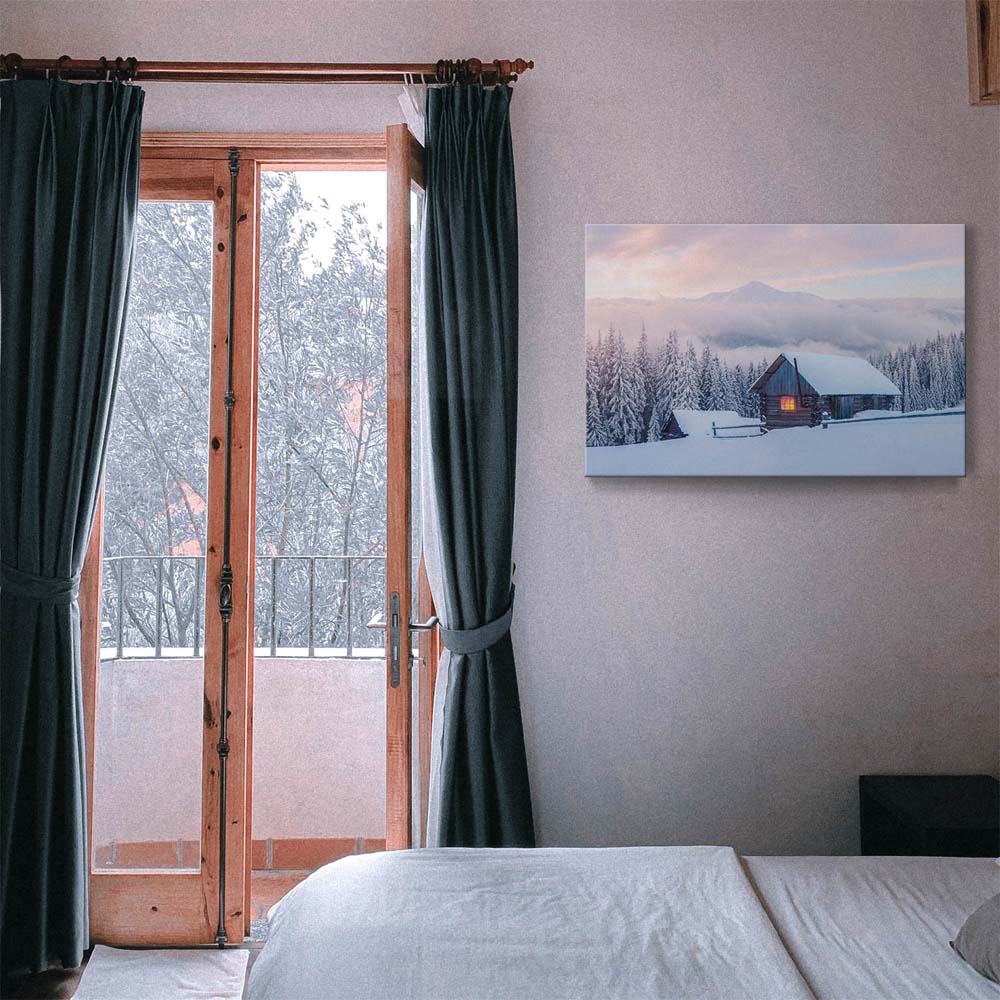 Berge & Gebirge Winterhütte als Keilrahmenbild 180x120cm