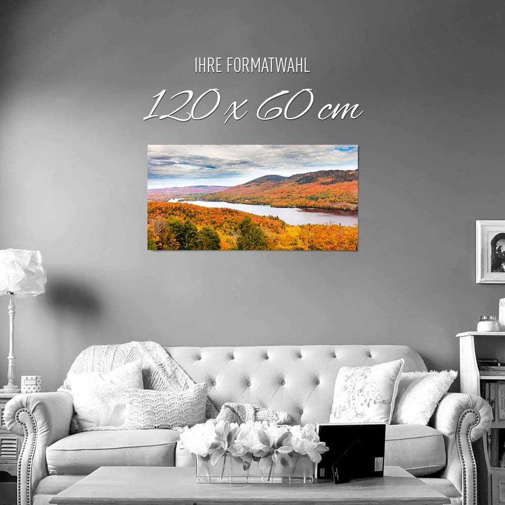 Wald & Bäume Indian Summer, Québec, Kanada als Poster 120x60cm