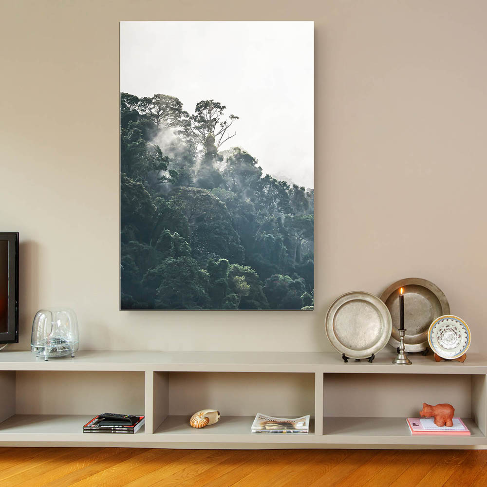 XXL Dschungel Alu-Dibond Bild im Hochformat 100x150cm, Motiv weiter Ausblick