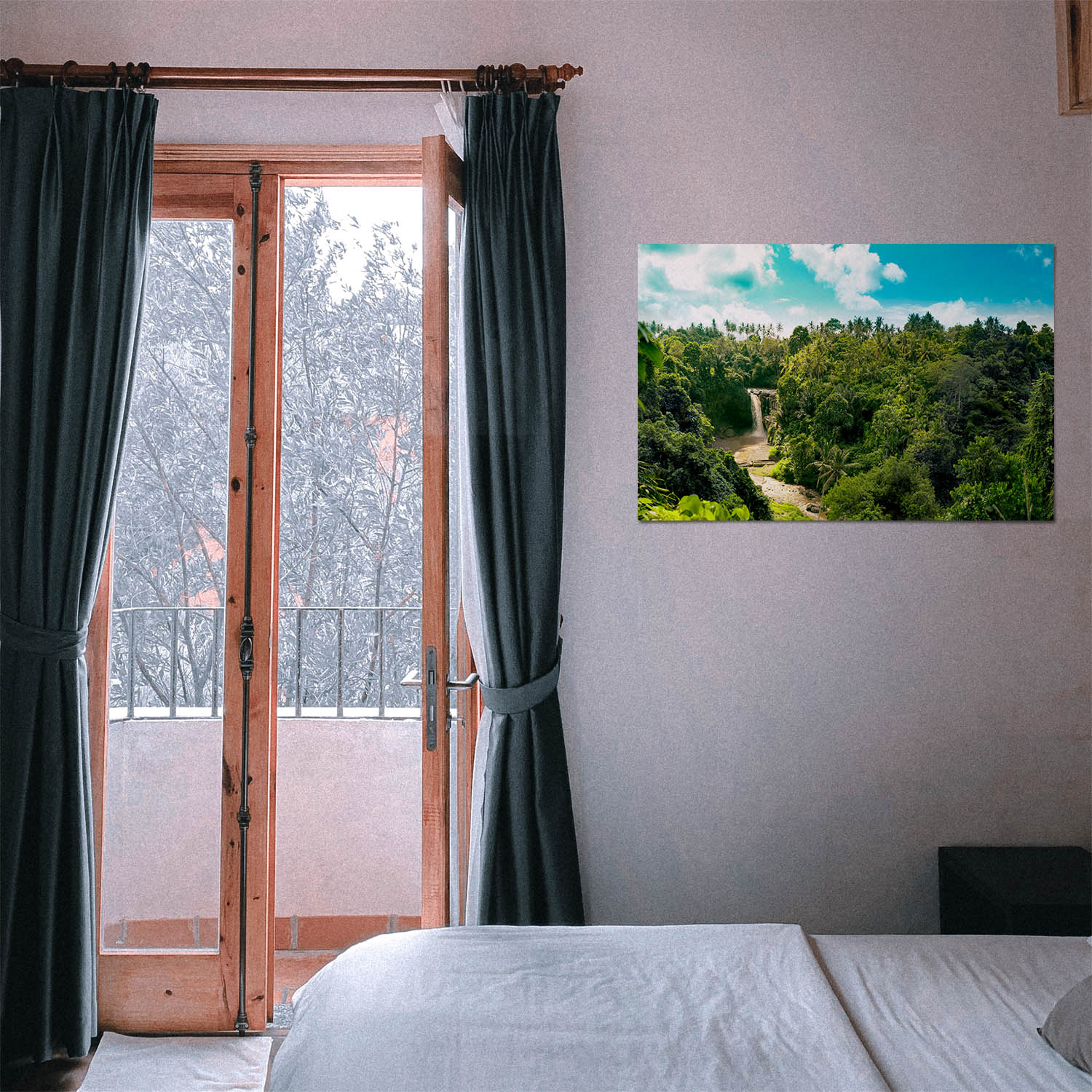 Dschungel Wasserfallpanorama als Poster 110x50cm