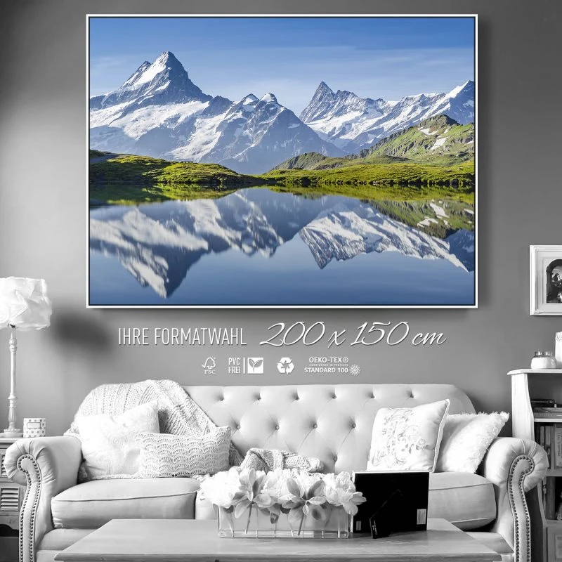 Berge & Gebirge Bachalpsee Schweiz im weißen Bilderrahmen, 200x150cm
