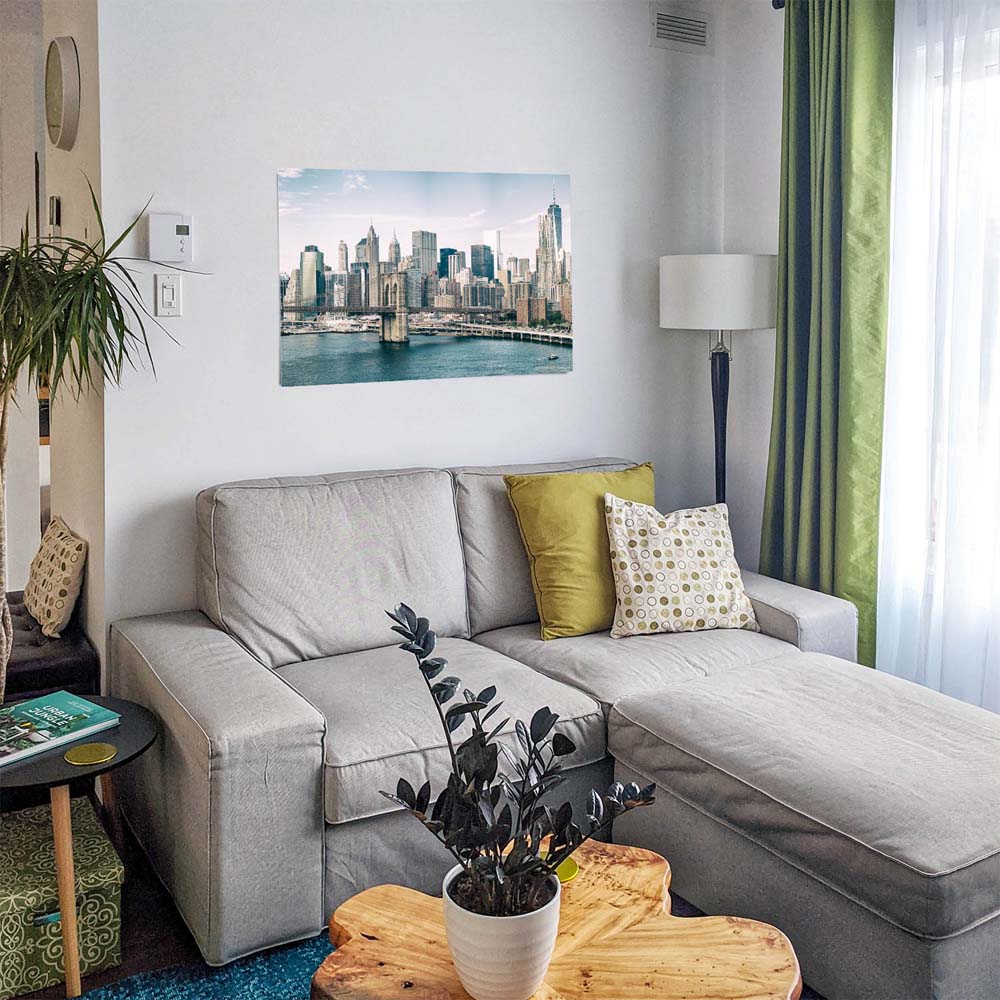 Poster 50x50cm NYC Manhatten mit Bridge Skyline
