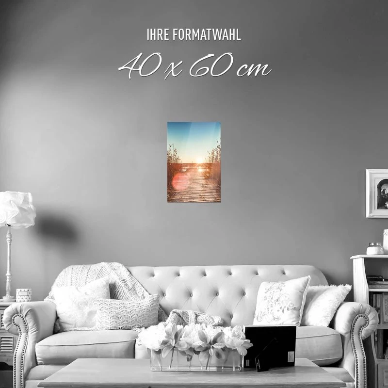 Poster 40x60cm im Hochformat, Bootsteeg Flüsse & Seen