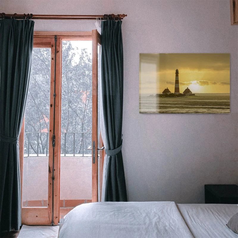 Strand & Meer Leuchtturm Westerheversand als Acrylglas Bild 120x60cm