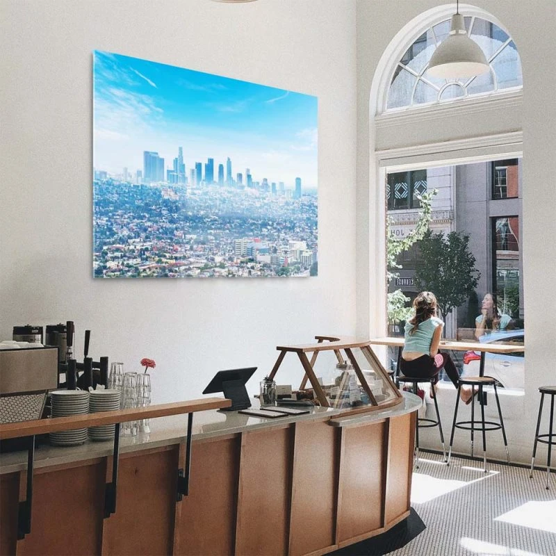 Skyline Los Angeles Panorama als Acrylglas Bild 80x80cm