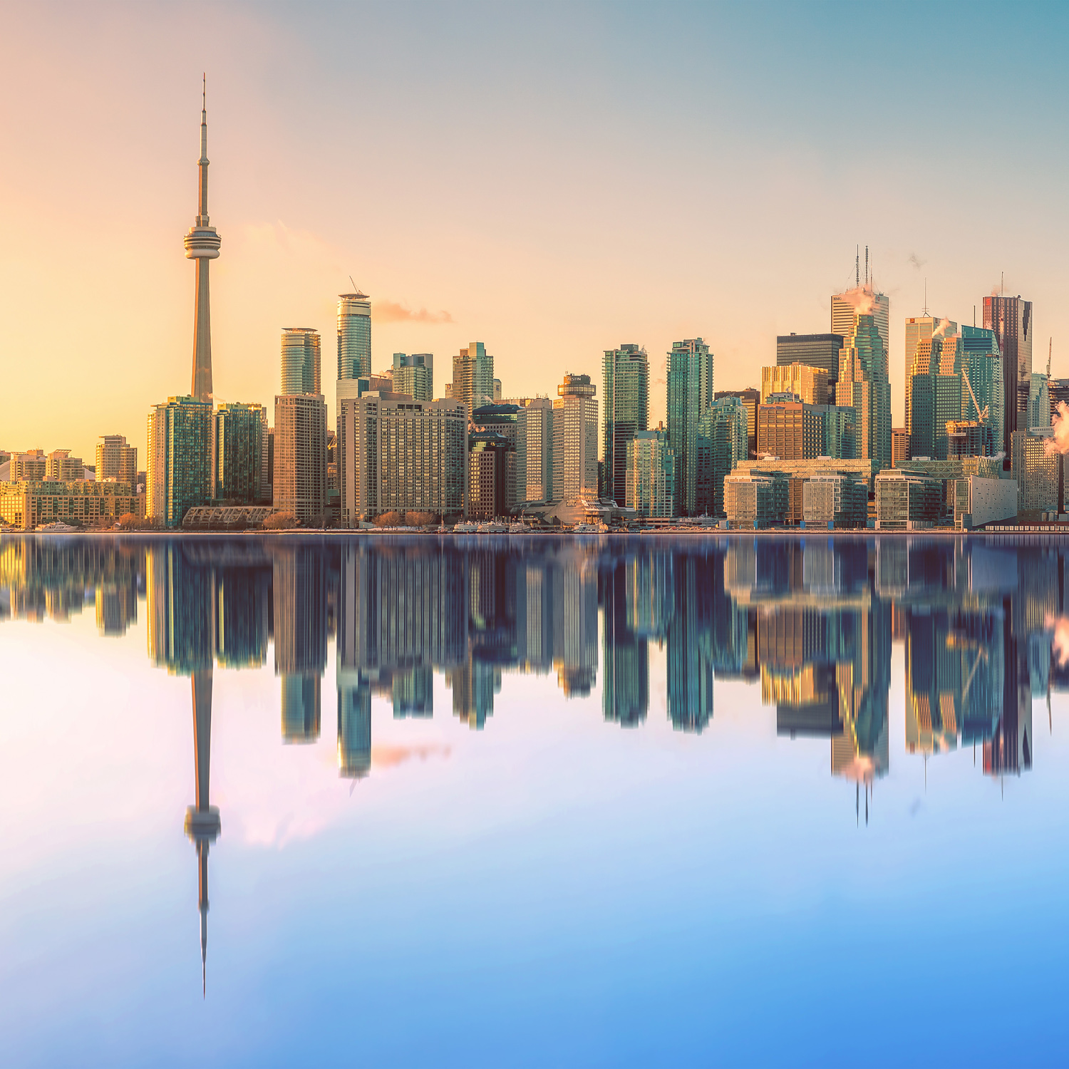Poster 80x80cm groß, Skyline Toronto, Kanada