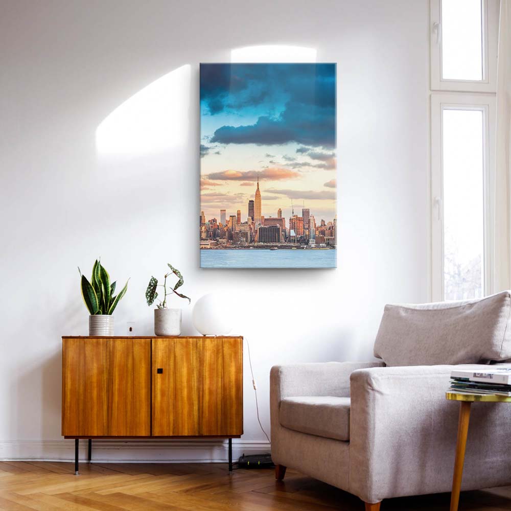 Keilrahmenbild Hochformat, Skyline, Panorama von New York 60x90cm groß