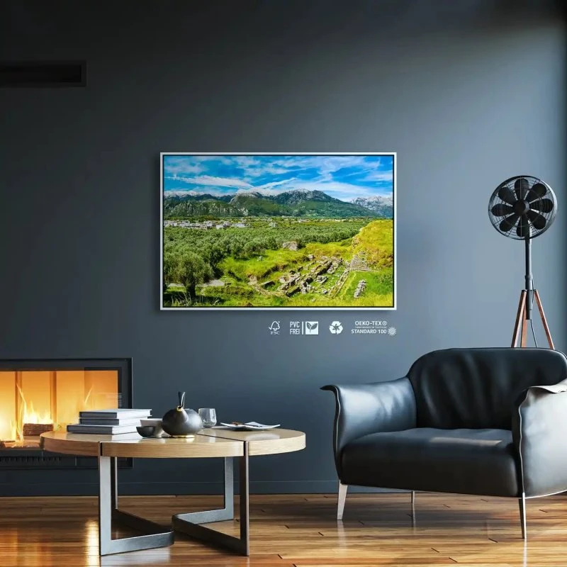 Berge & Gebirge Griechenland Sparta im weißen Bilderrahmen, 160x120cm