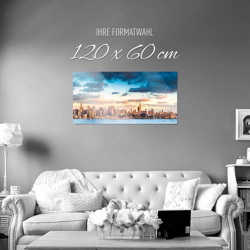 WandPoster 120x60cm Panorama von New York, Skyline