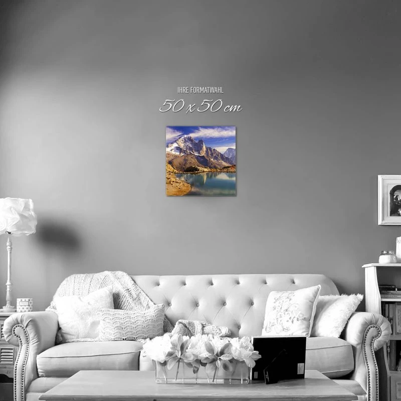 Berge & Gebirge Crystal Lakes Franz. Alpen als Alu-Dibond Bild 50x50cm