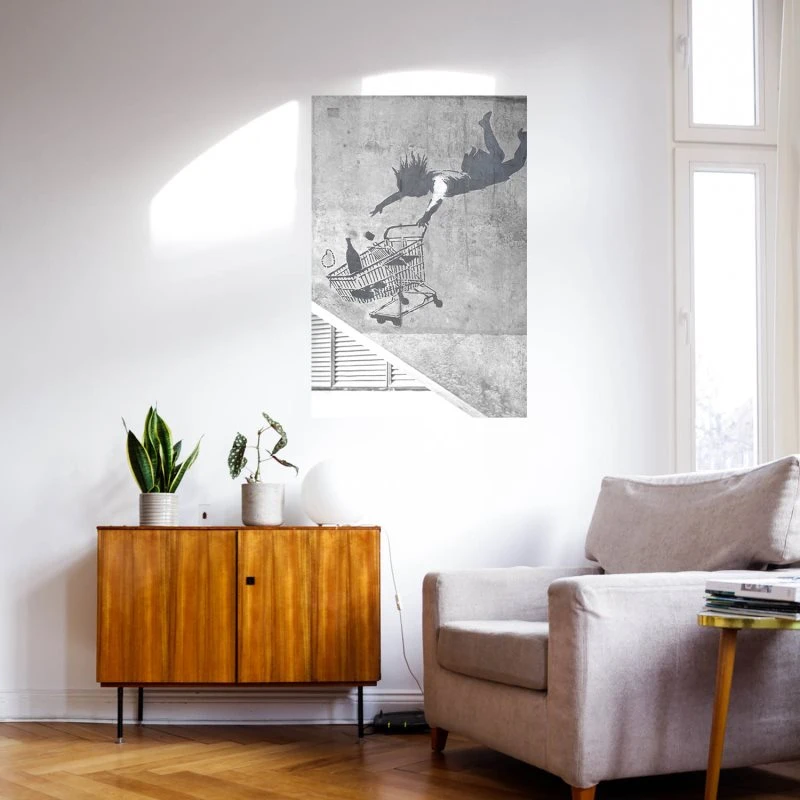 Poster 40x60cm im Hochformat, Falling Banksy