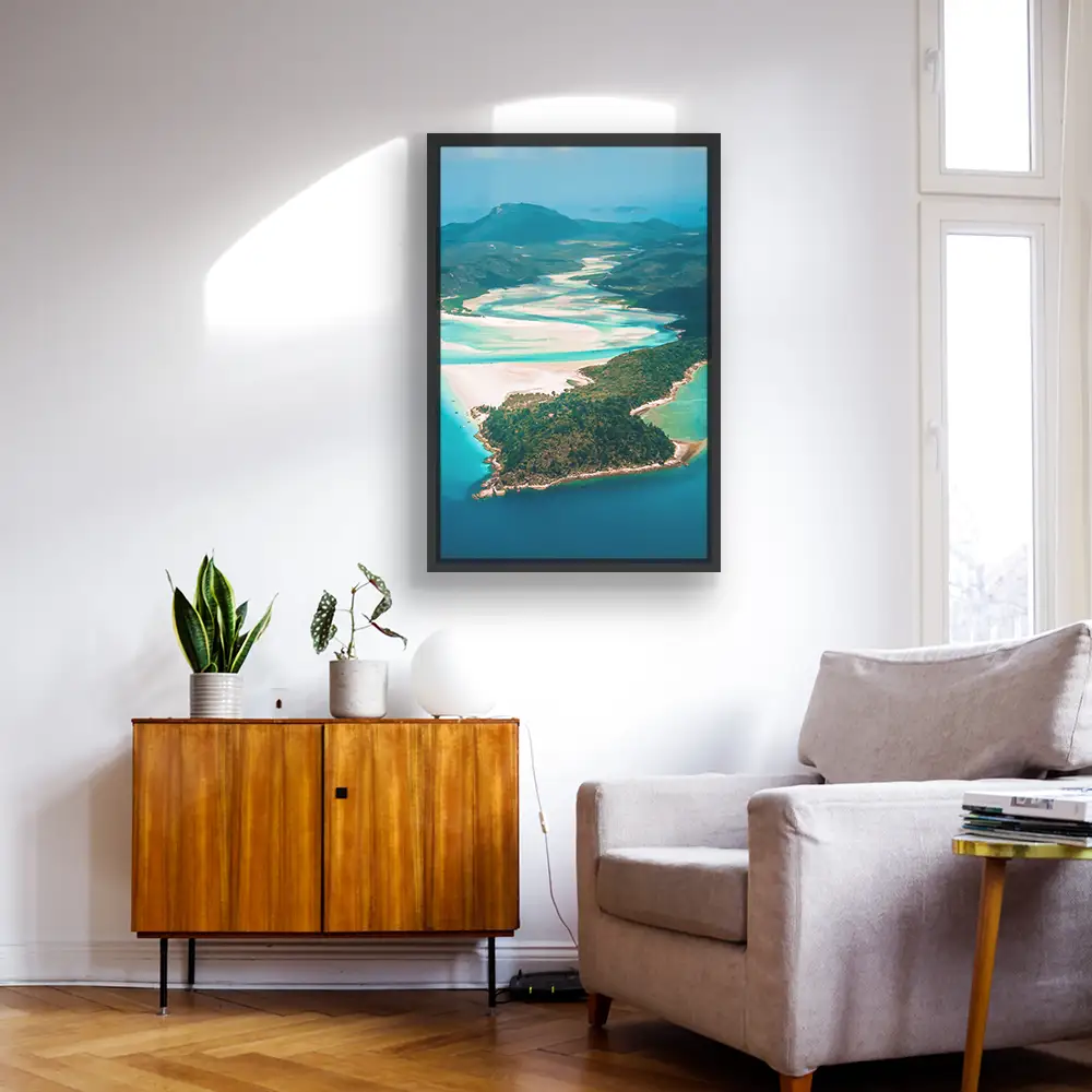 Strand & Meer Panorama Australien im Hochformat 40x60cm mit schwarzen Bilderrahmen