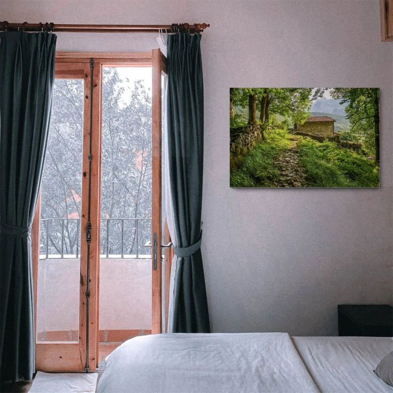 Berge & Gebirge Berghütte, Picu Urriellu, Spanien als Alu-Dibond Bild 120x80cm